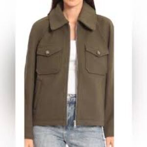 Avec Les Filles Relaxed Zip Front Jacket Women's Olive XS